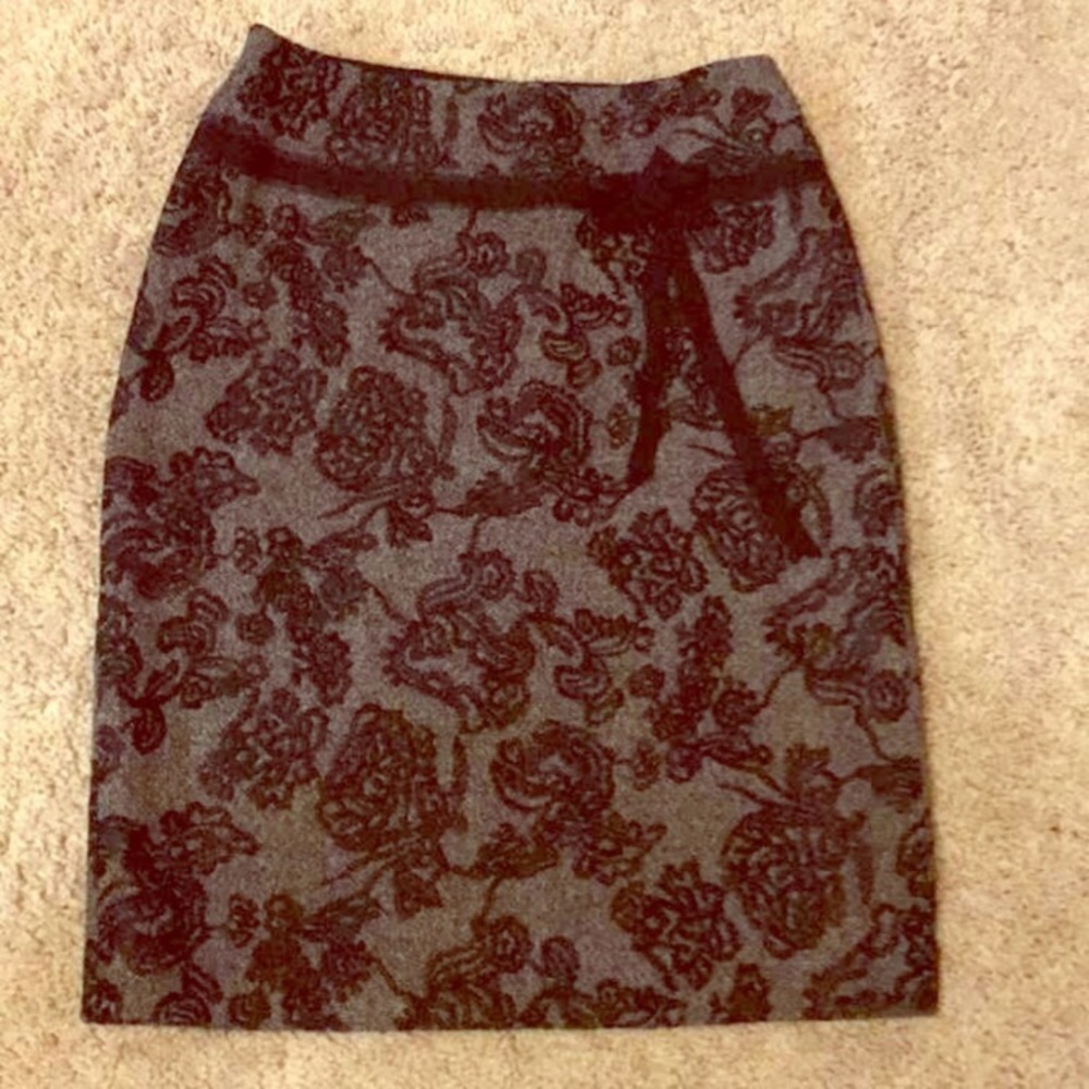 New tags Ann Taylor tweed lace pencil career skirt wool 2 romantic whimsy goth